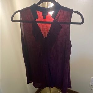 Worthington Red Asymmetrical Sleeveless Blouse